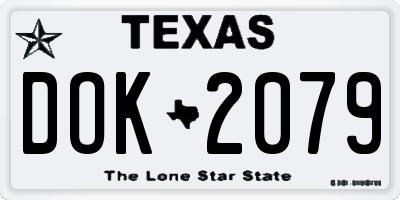 TX license plate DOK2079