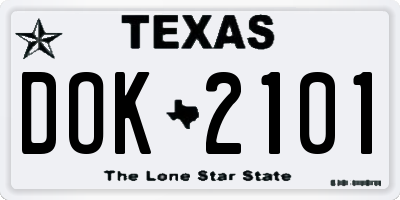 TX license plate DOK2101