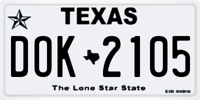 TX license plate DOK2105