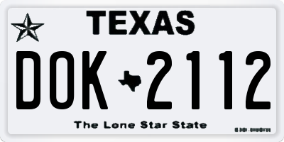 TX license plate DOK2112