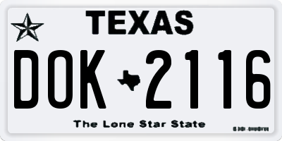 TX license plate DOK2116