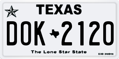 TX license plate DOK2120