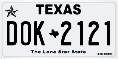 TX license plate DOK2121