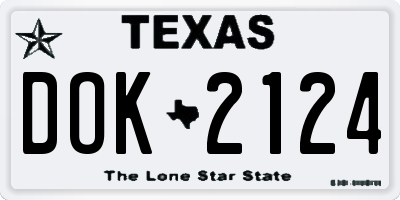 TX license plate DOK2124