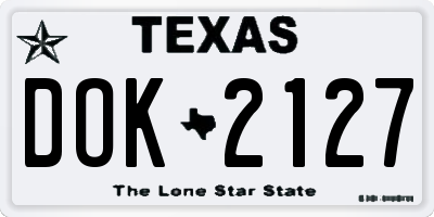 TX license plate DOK2127