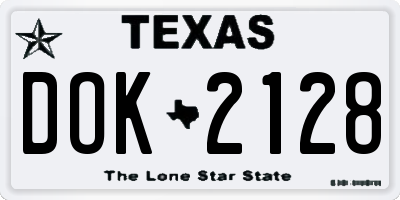 TX license plate DOK2128