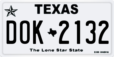 TX license plate DOK2132