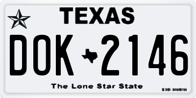 TX license plate DOK2146