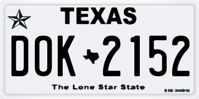 TX license plate DOK2152