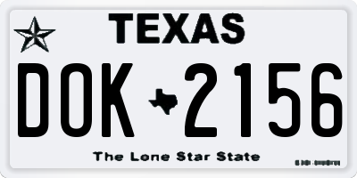 TX license plate DOK2156