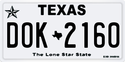 TX license plate DOK2160