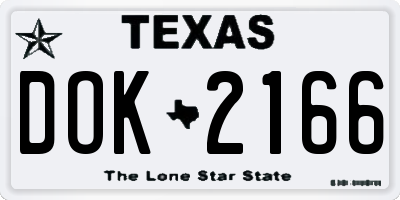 TX license plate DOK2166