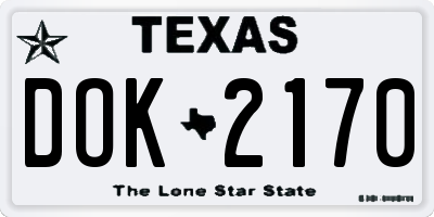 TX license plate DOK2170