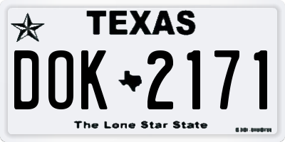 TX license plate DOK2171