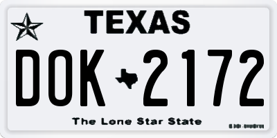 TX license plate DOK2172