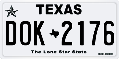 TX license plate DOK2176