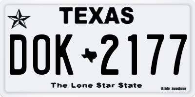 TX license plate DOK2177