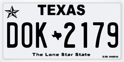 TX license plate DOK2179