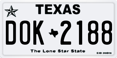 TX license plate DOK2188