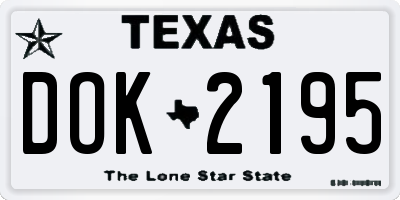 TX license plate DOK2195