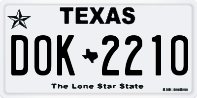 TX license plate DOK2210