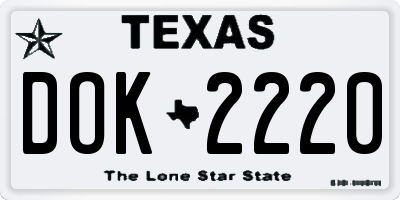 TX license plate DOK2220