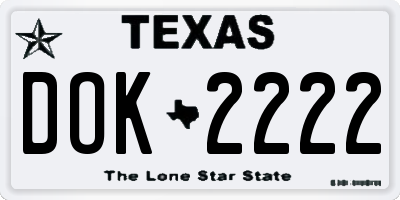 TX license plate DOK2222