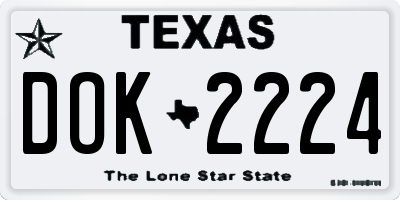 TX license plate DOK2224