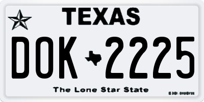TX license plate DOK2225