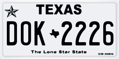 TX license plate DOK2226