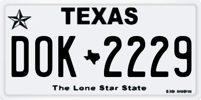 TX license plate DOK2229