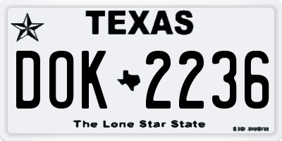 TX license plate DOK2236