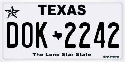 TX license plate DOK2242