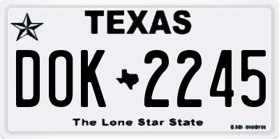 TX license plate DOK2245