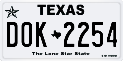 TX license plate DOK2254