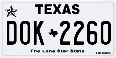 TX license plate DOK2260