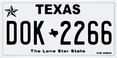 TX license plate DOK2266