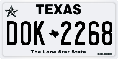 TX license plate DOK2268