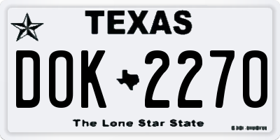 TX license plate DOK2270