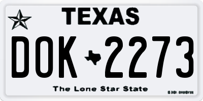 TX license plate DOK2273
