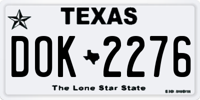 TX license plate DOK2276