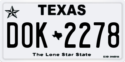 TX license plate DOK2278