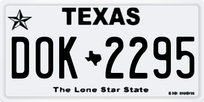 TX license plate DOK2295