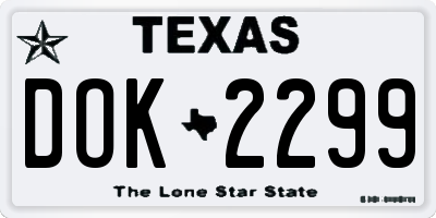 TX license plate DOK2299
