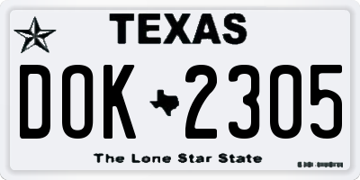 TX license plate DOK2305