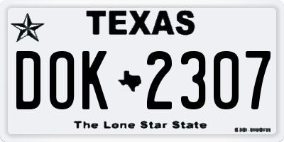 TX license plate DOK2307
