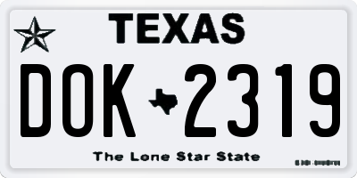 TX license plate DOK2319