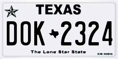 TX license plate DOK2324