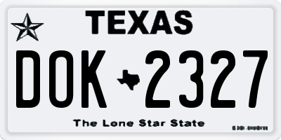 TX license plate DOK2327