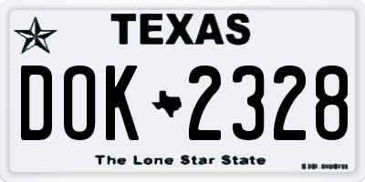 TX license plate DOK2328
